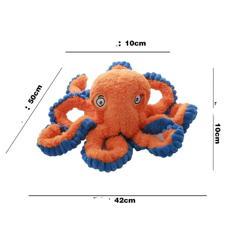 Octopus Plush Dog Toy - Bite Resistant Interactive Toy for Small & Large Dogs