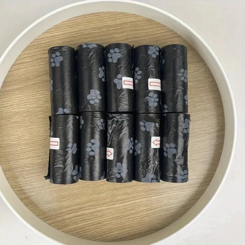 Leak-Proof Dog Waste Bags with Paw Print Design