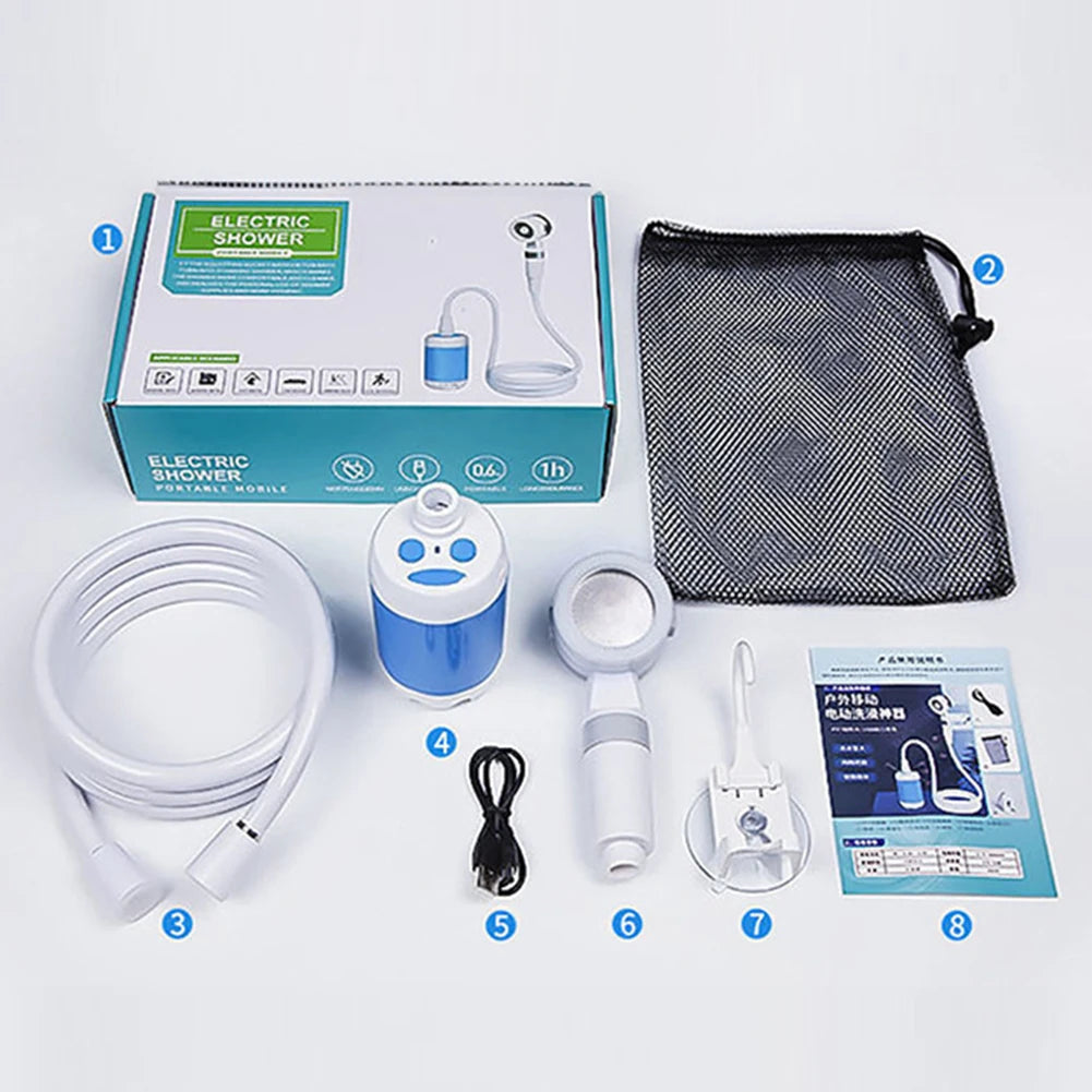 Rechargeable Camping Shower Pump with Digital Display