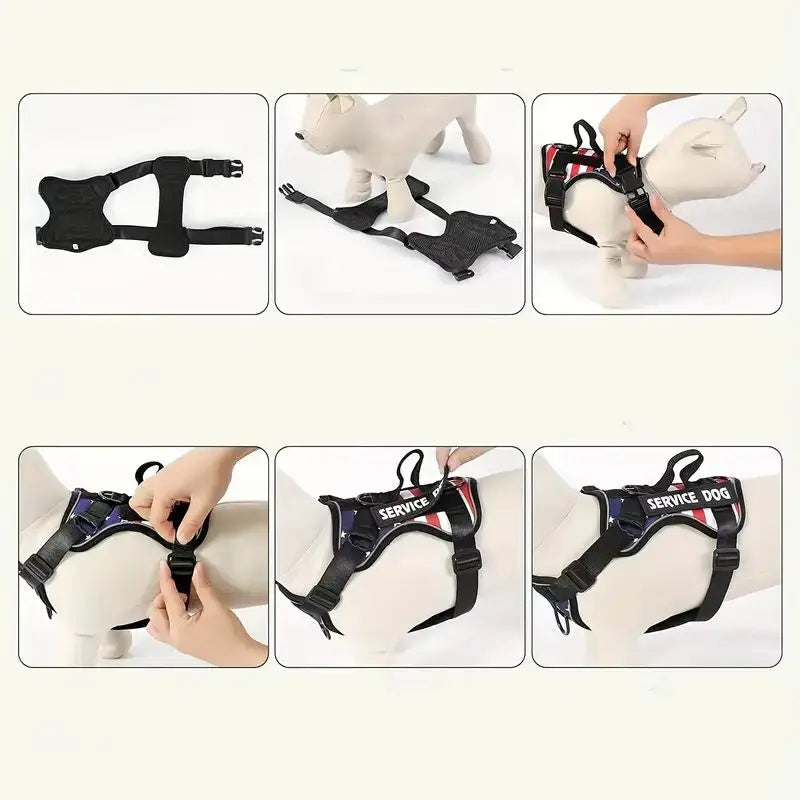 Escape-Proof No-Pull Dog Harness & Lead Set with Reflective Strips