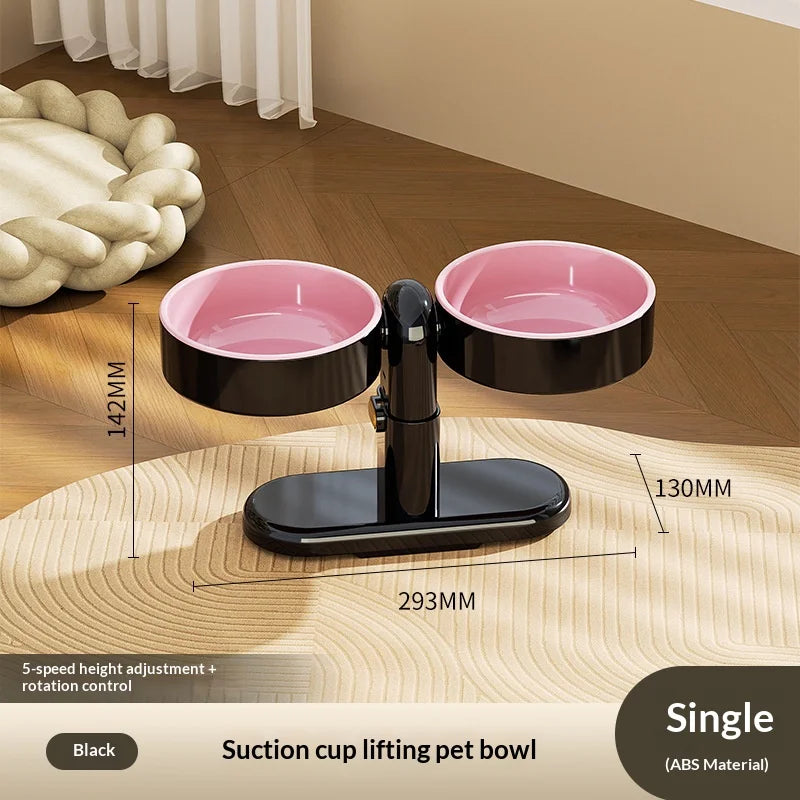 Height-Adjustable Anti-Tip Pet Bowl – For Cats & Dogs