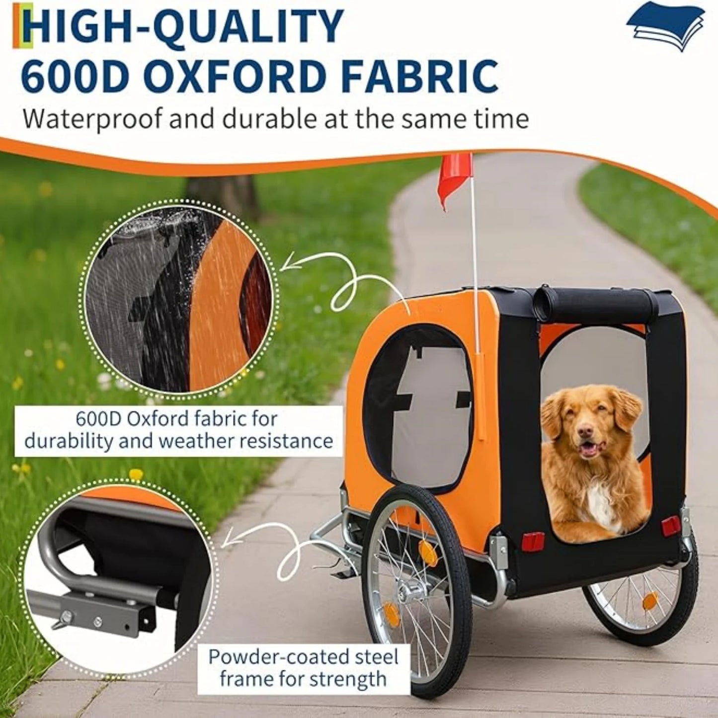 Dog Bike Trailer & Jogger with Air Tires | Up to 40kg