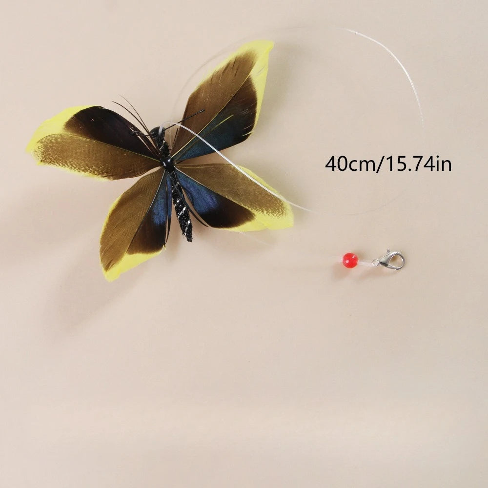Hands-Free Butterfly Cat Wand Toy with Suction Cup & Bell