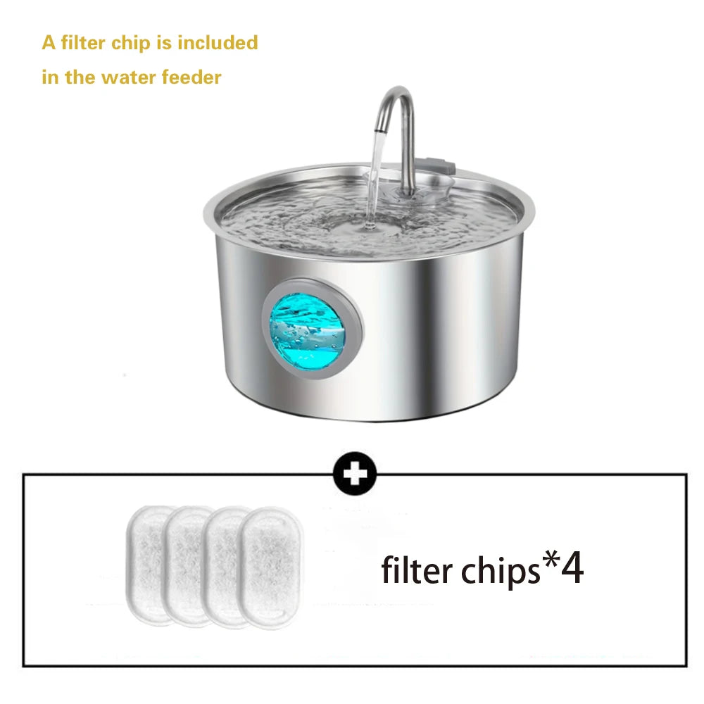 2.2L Stainless Steel Window Pet Water Fountain