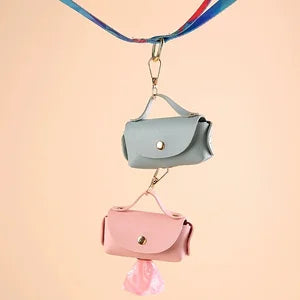 Distributeur de sacs à déjections en cuir avec clip pour les promenades de chien