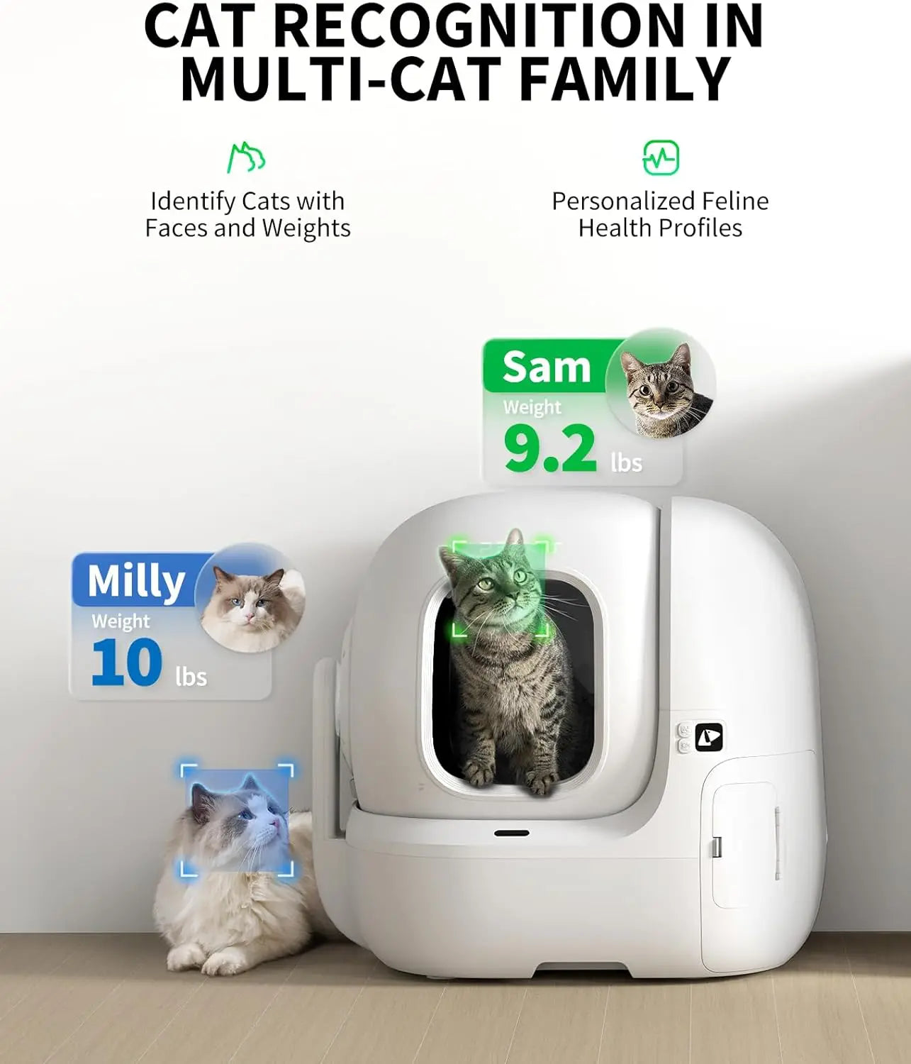 Self-Cleaning Smart Cat Litter Box with AI Camera & Odour Control