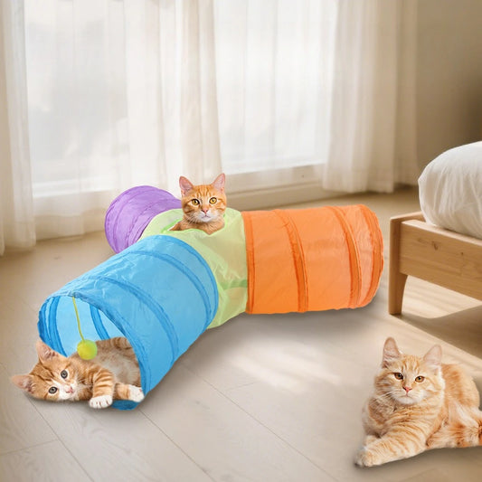 Y-Shaped Three-Way Cat Tunnel