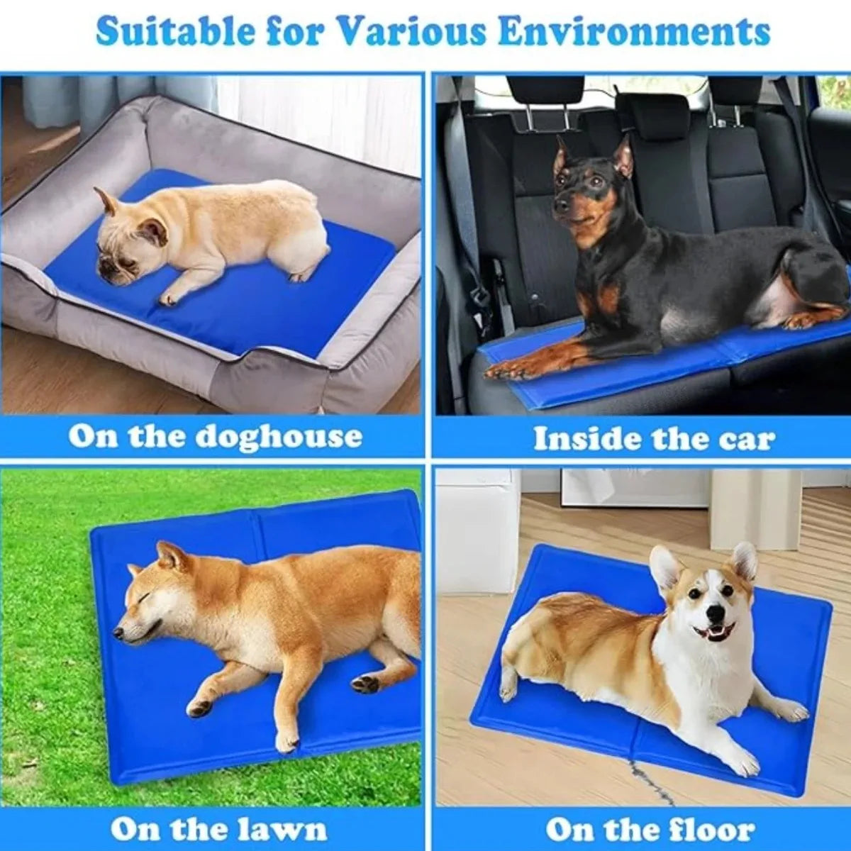 Cooling Gel Ice Mat for Dogs & Cats – Summer Heat Relief Sleeping Pad