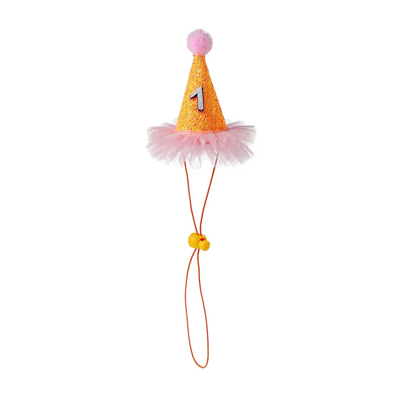 Adjustable Birthday Hat & Headdress for Dogs & Cats