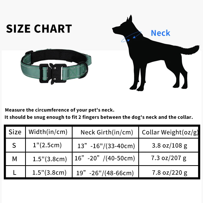 Tactical Dog Collar with Leather-Wrapped Leash Handle