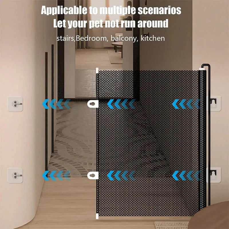 Retractable No-Drill Pet Barrier for Doorways, Stairs & Corridors
