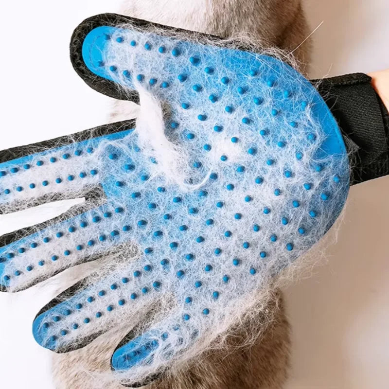 2-in-1 Grooming Glove & De-Shedding Brush for Dogs, Cats & Rabbits