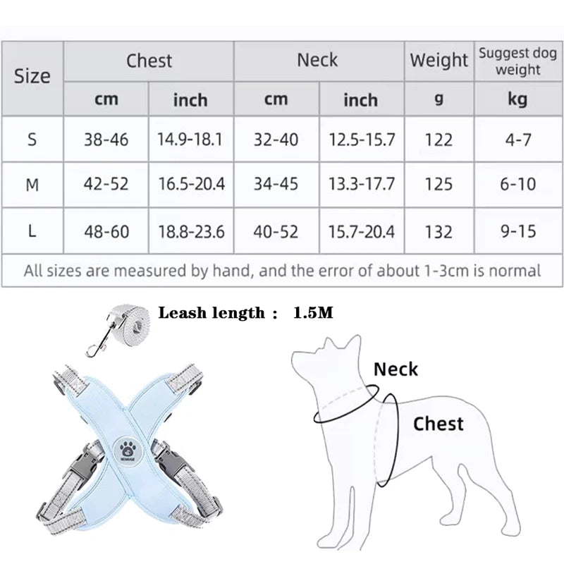 X-Shape Escape-Proof Dog Harness Vest with Leash