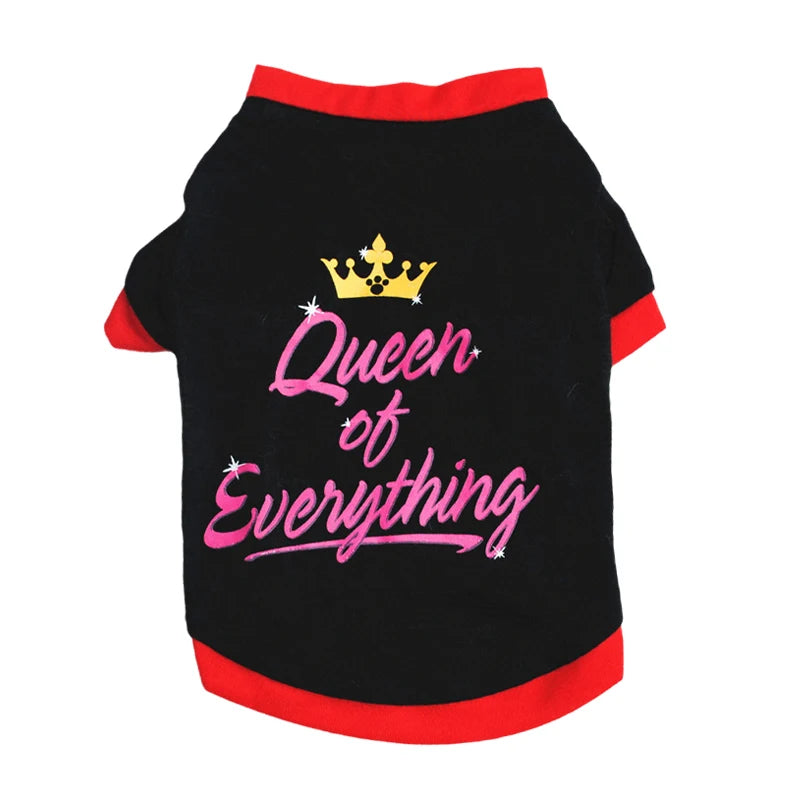 Printed Cotton T-Shirt Vest for Cats & Small Dogs