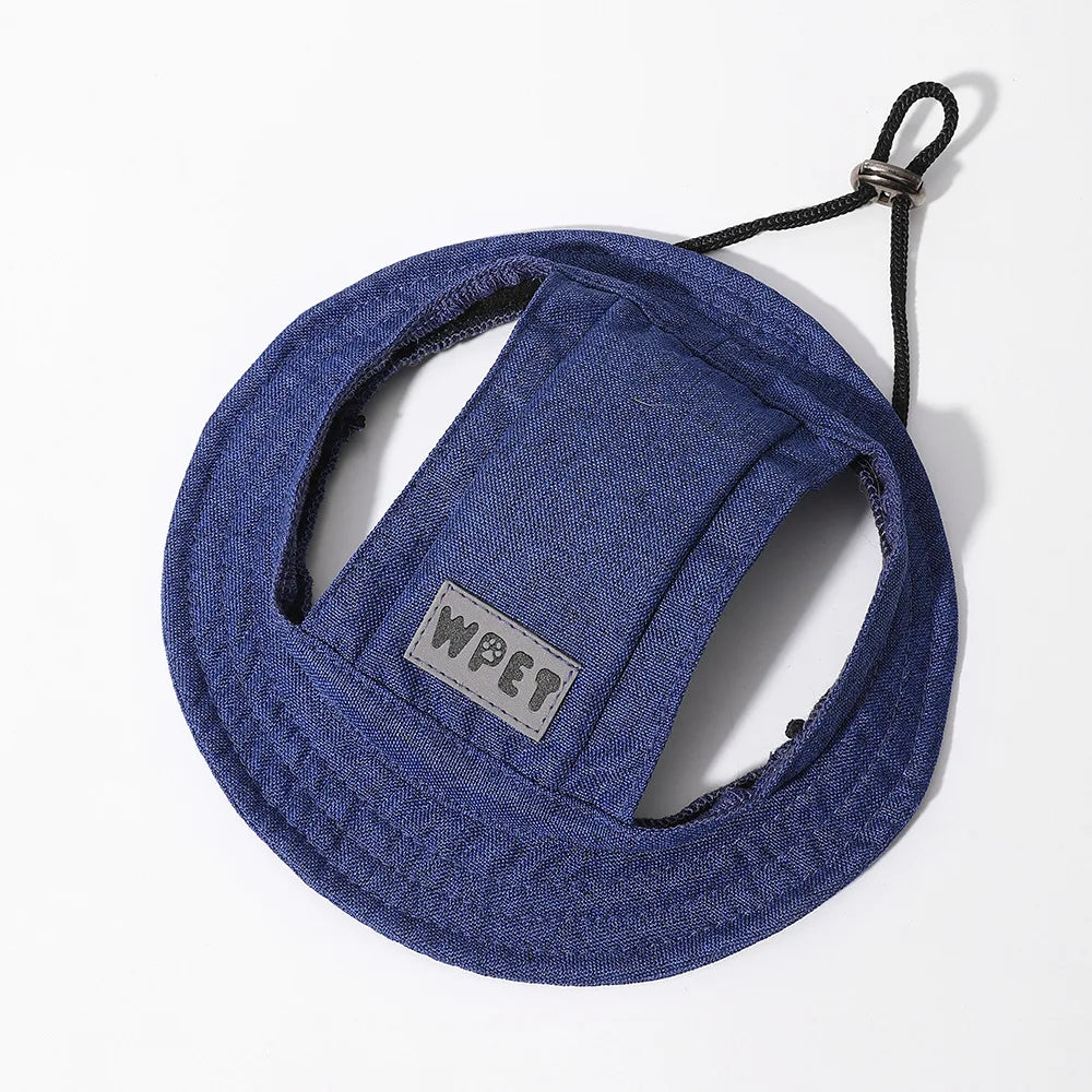 Washed Denim Dog Sun Hat
