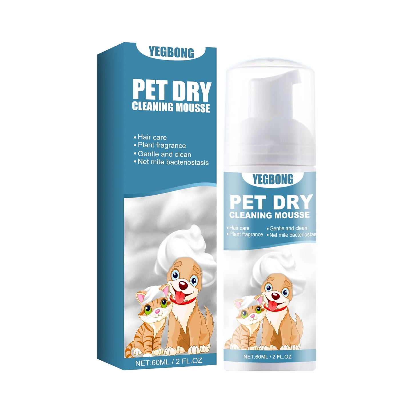 Waterless Pet Shampoo Foam Mousse — No Rinse Odour Control for Cats & Dogs