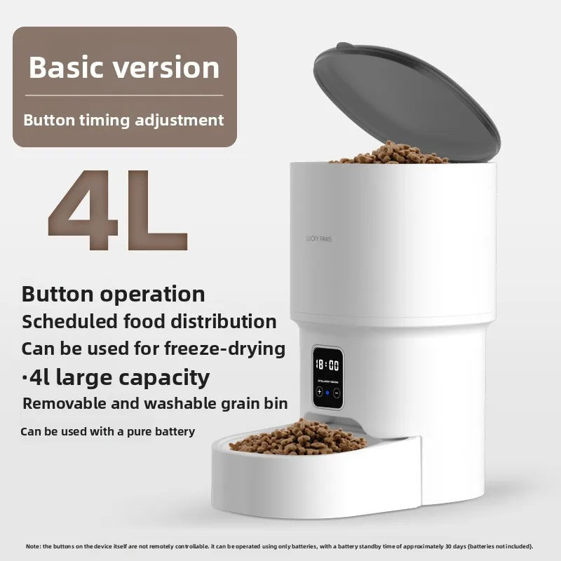 Smart Automatic Pet Feeder with HD Camera & Voice Control — Wi-Fi Remote Timed Food Dispenser