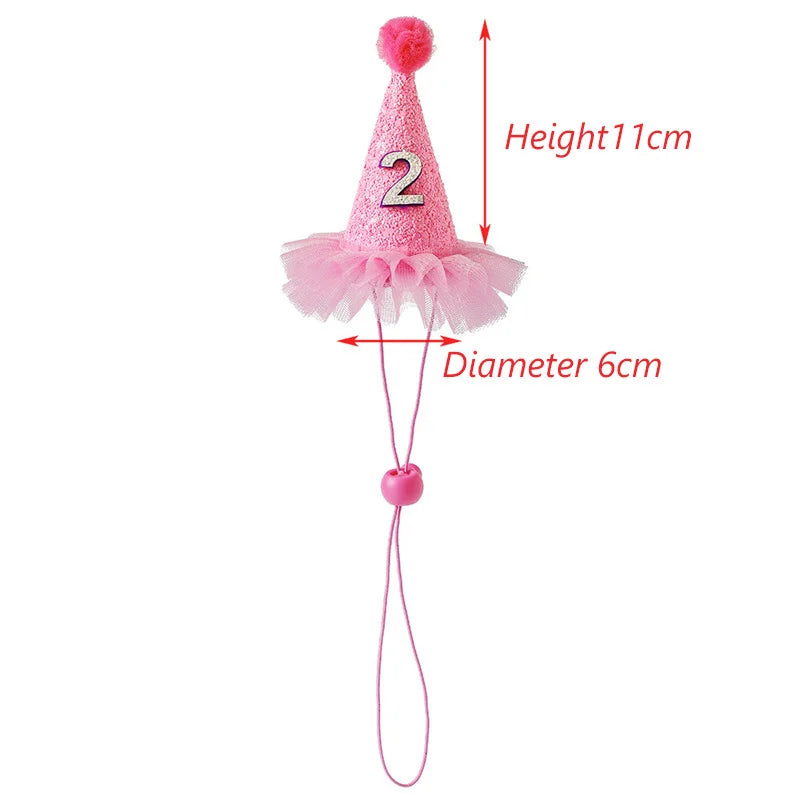 Adjustable Birthday Hat & Headdress for Dogs & Cats