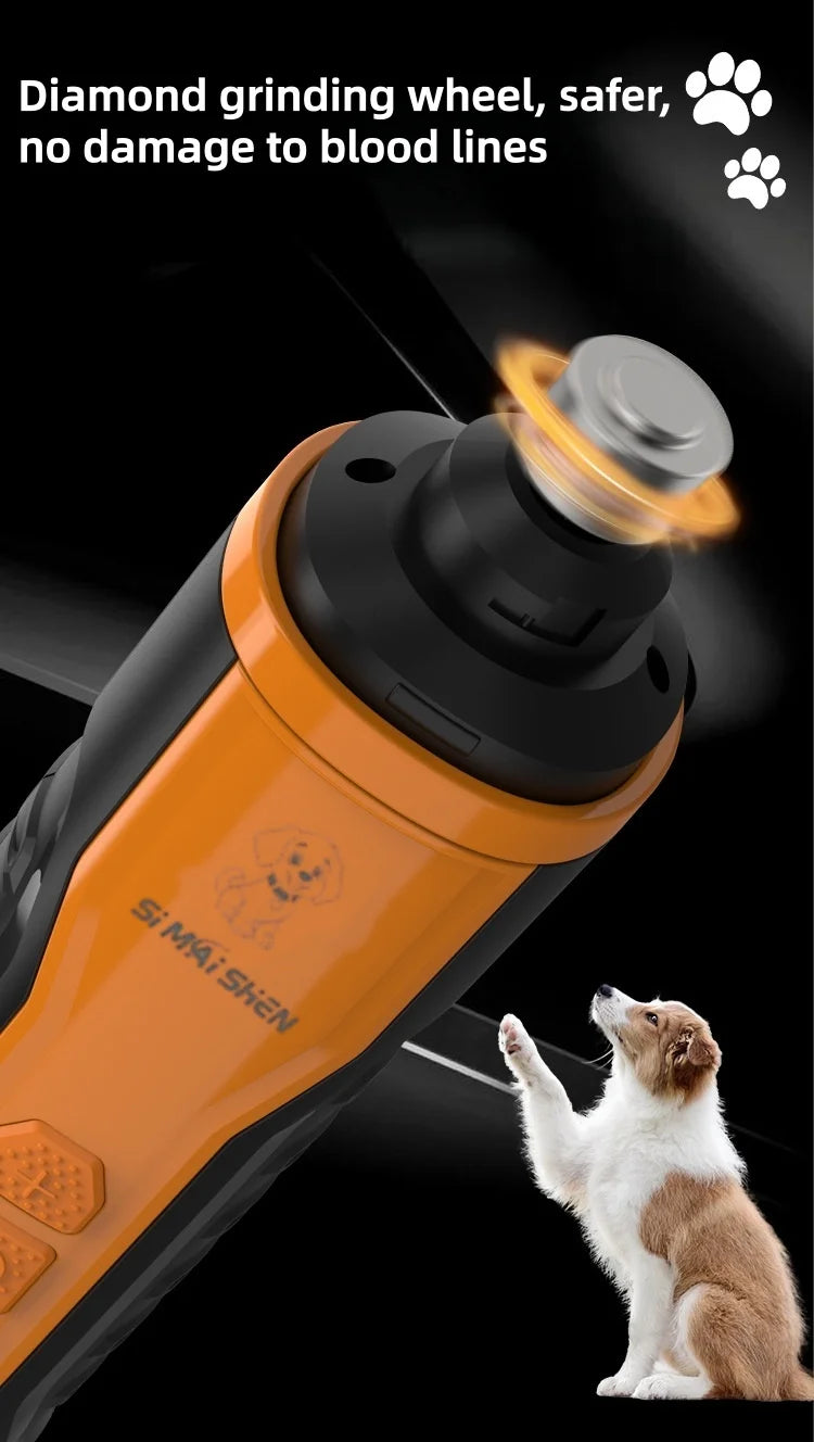 Rechargeable Pet Nail Grinder with LED Light & 5 Speed Settings