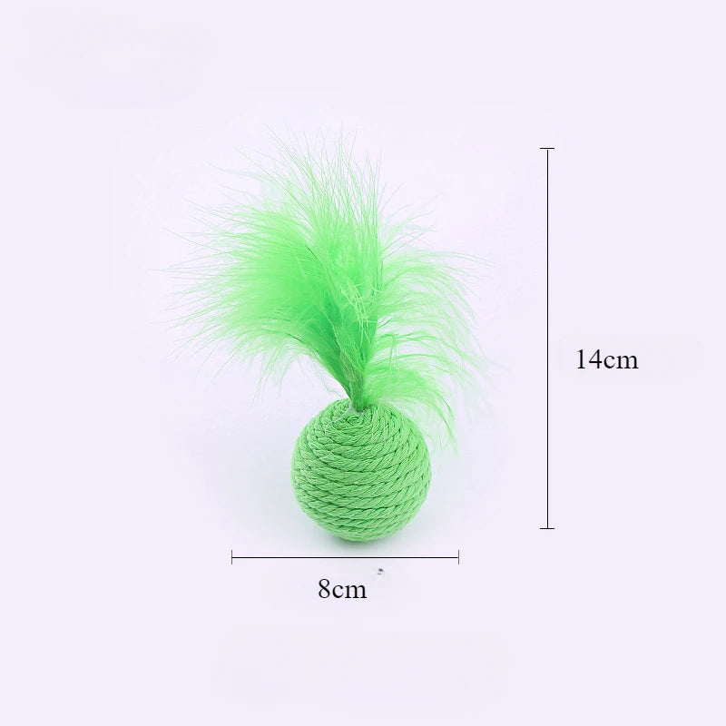 Hand-Woven Hemp Rope Ball Cat Toy with Sound