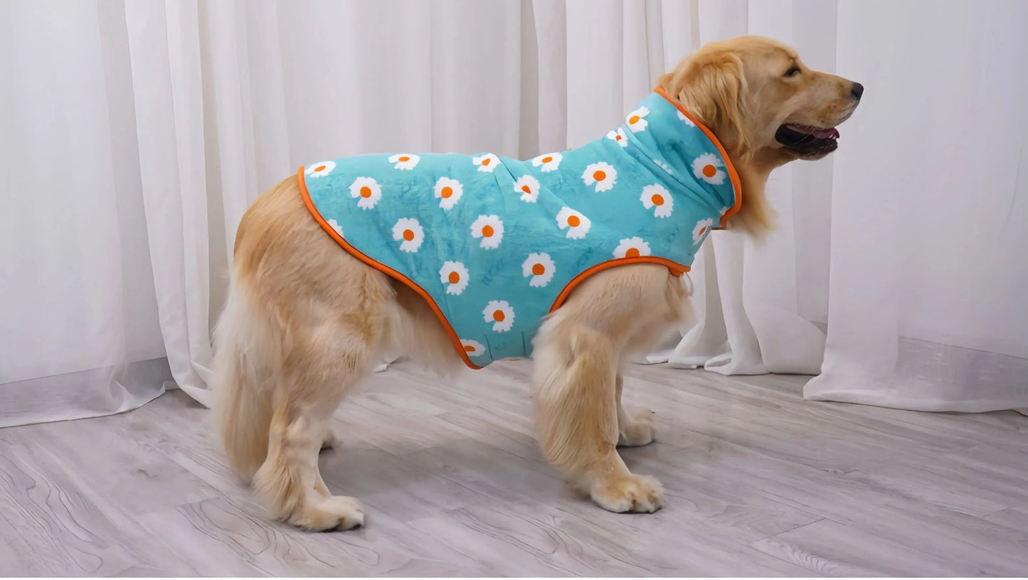 Manteau polaire à capuche pour chien avec trou pour laisse | Veste d'hiver chaude et ajustable pour chiens de petite à grande taille