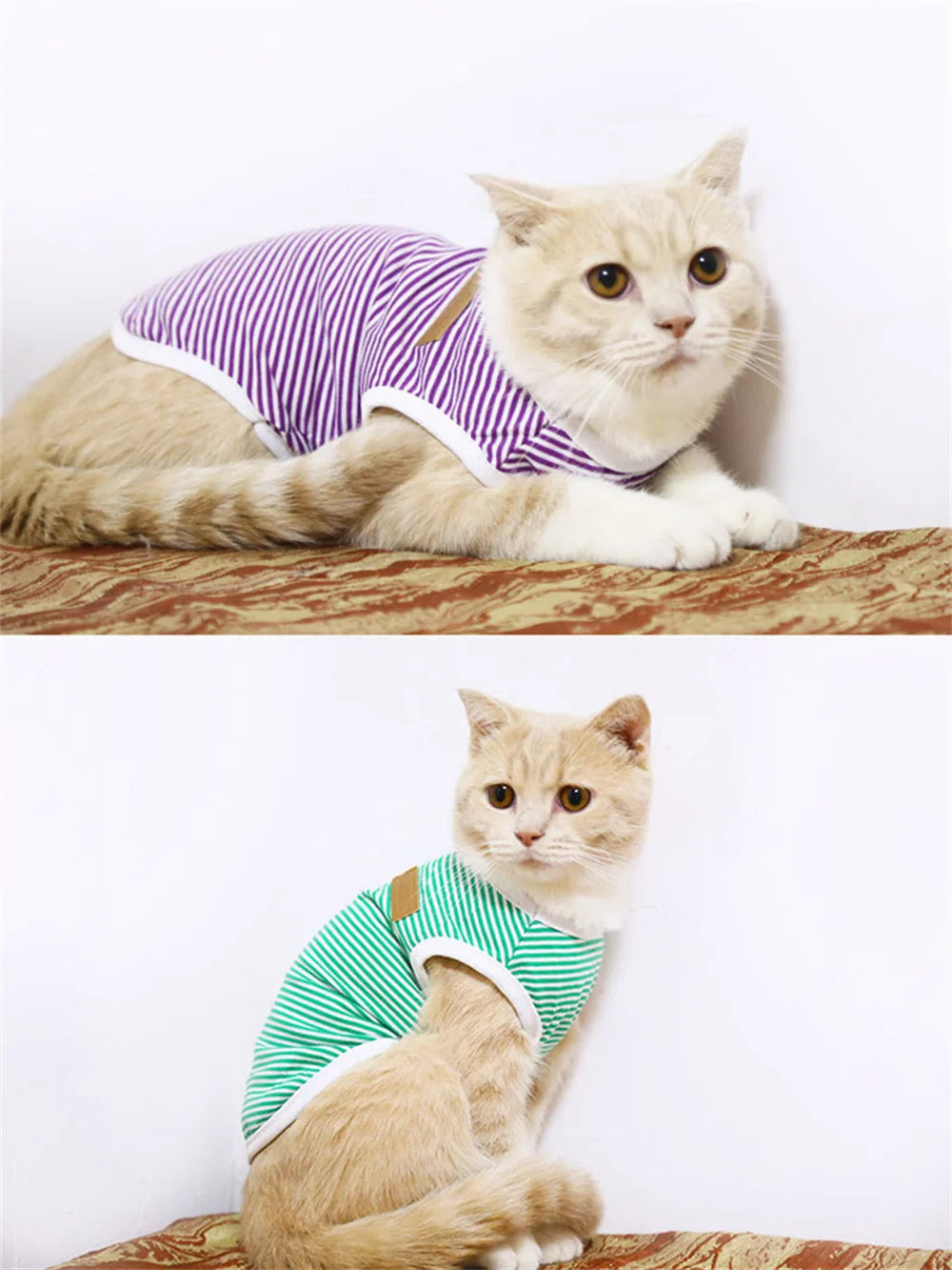 Classic Striped Cotton Vest for Cats & Small Dogs