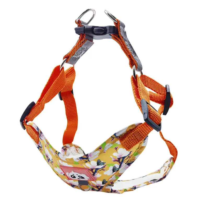 Adjustable Dog Harness & Leash Set with Reflective Strips