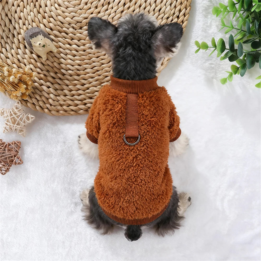Plush Pet Sweatshirt for Cats & Small Dogs