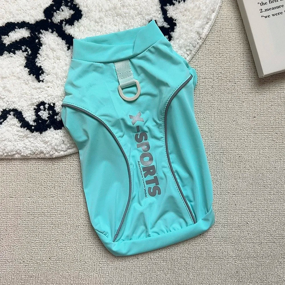 Reflective Sports Pet T-Shirt with Traction Ring