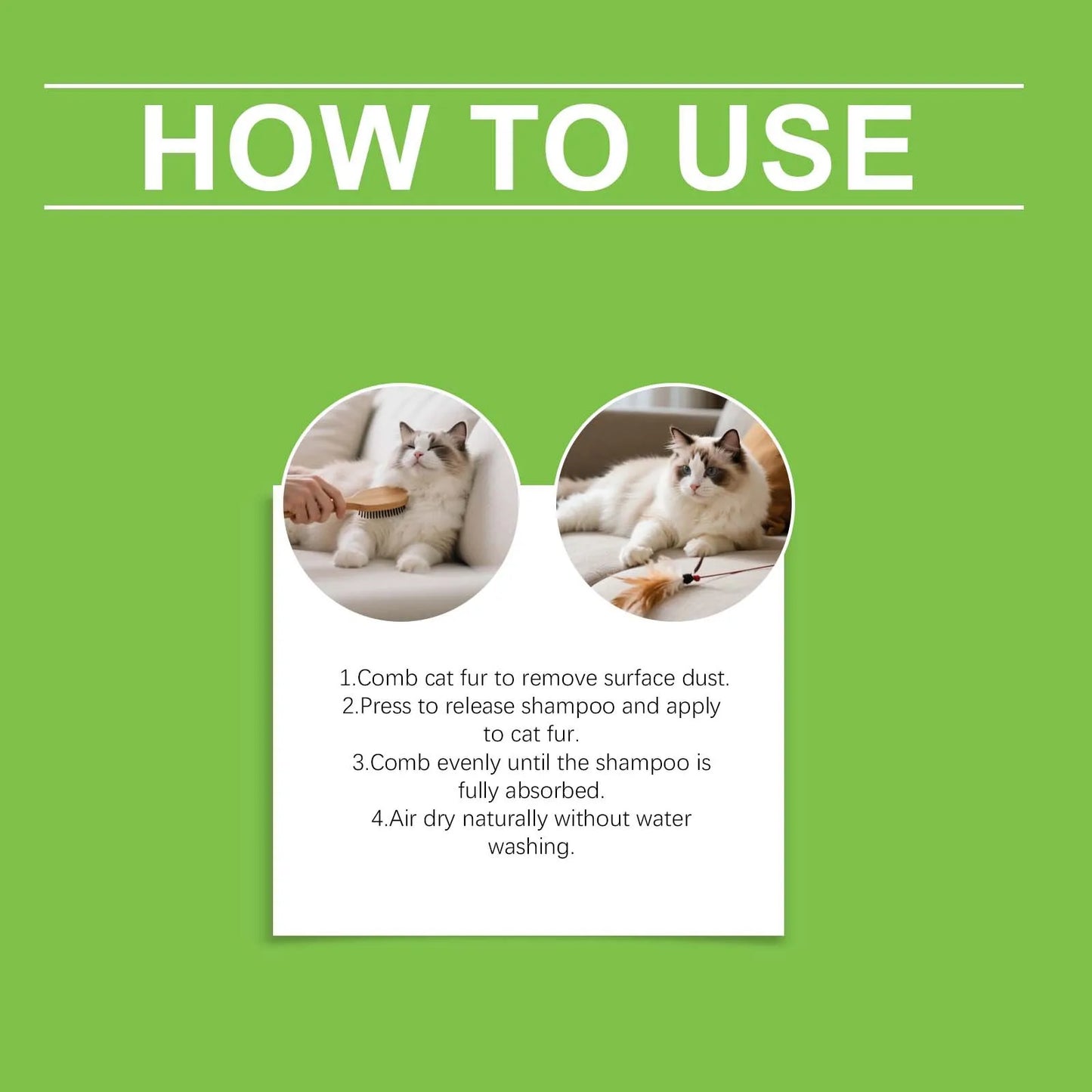 Coconut No-Rinse Dry Shampoo for Cats & Dogs — Sensitive Skin Foam Cleanser with Odour Control
