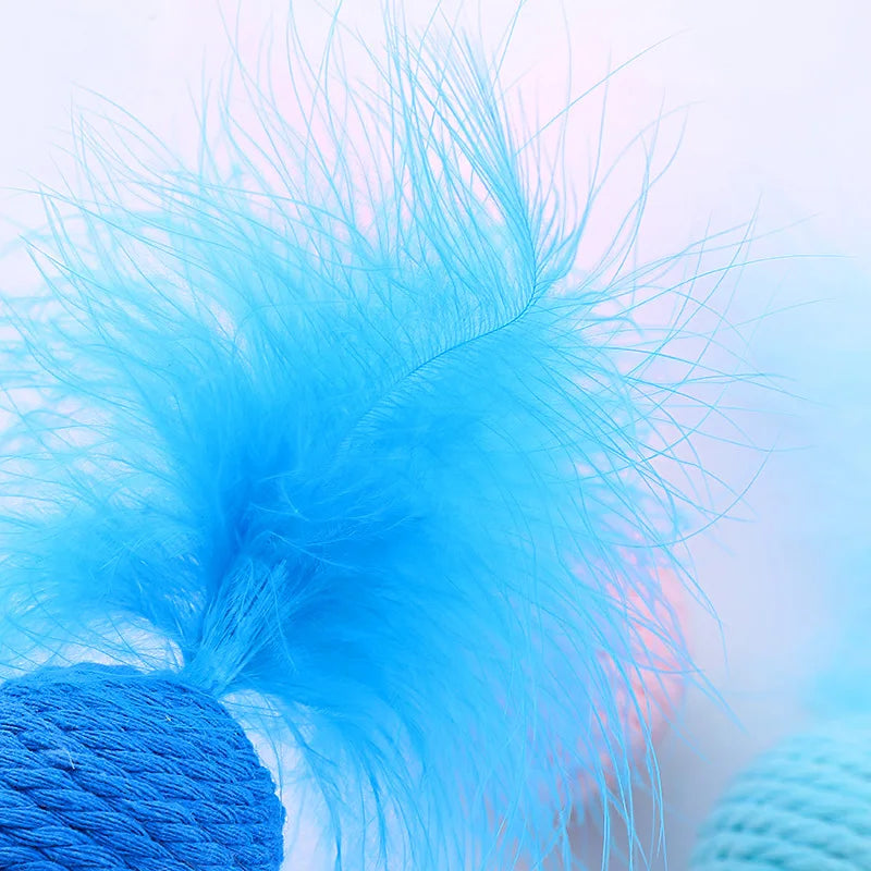 Hand-Woven Hemp Rope Ball Cat Toy with Sound