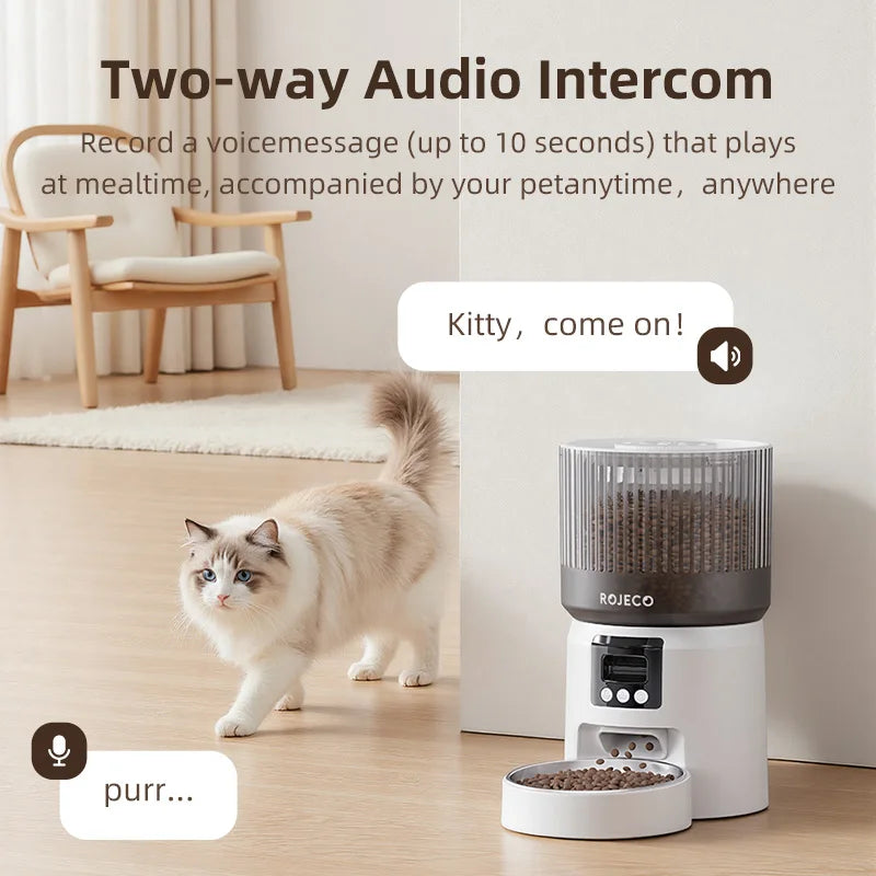 Smart Automatic Pet Feeder with 1080P HD Camera & Wi-Fi Control
