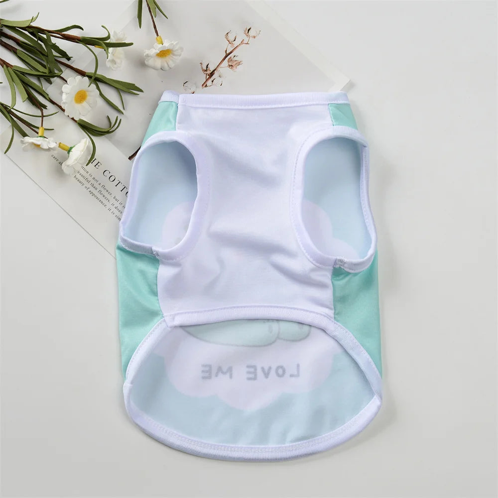 Cartoon Print Sleeveless Vest for Small Dogs & Cats