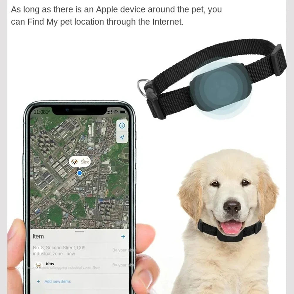 Wearable Pet Locator with Adjustable Silicone Collar for Dogs & Cats