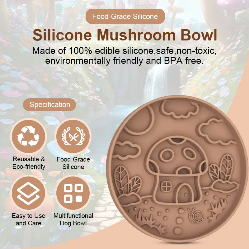 Mushroom Dog Slow Feeder & Licking Bowl