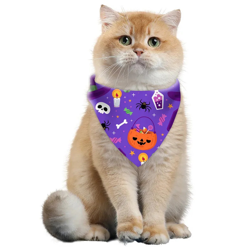 Dog Bandana Collar - Festive Pet Scarf for Small Dogs and Cats