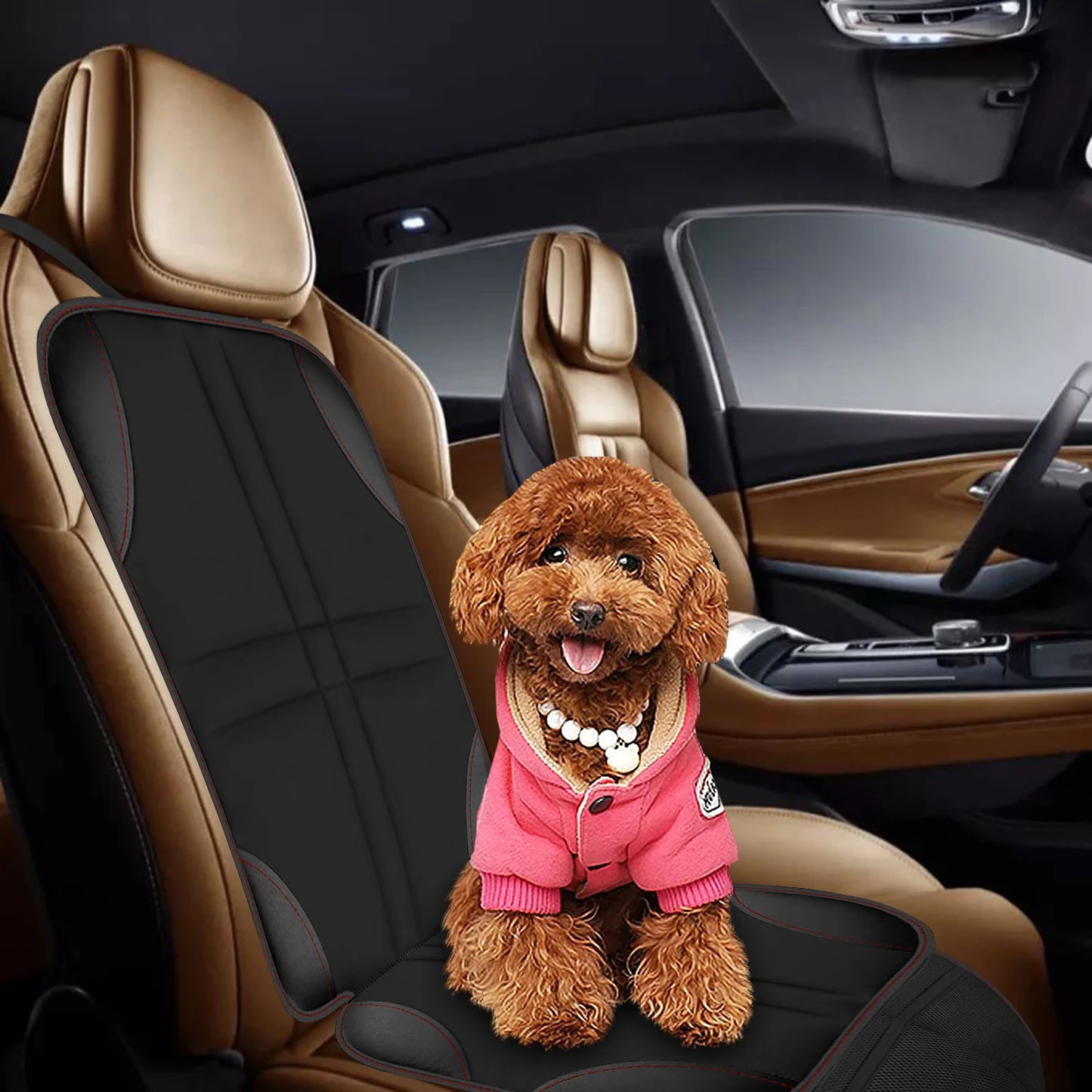Waterproof Car Seat Protector Cover with Storage Pockets