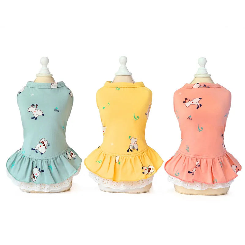 Cotton Print Dress for Cats & Small Dogs