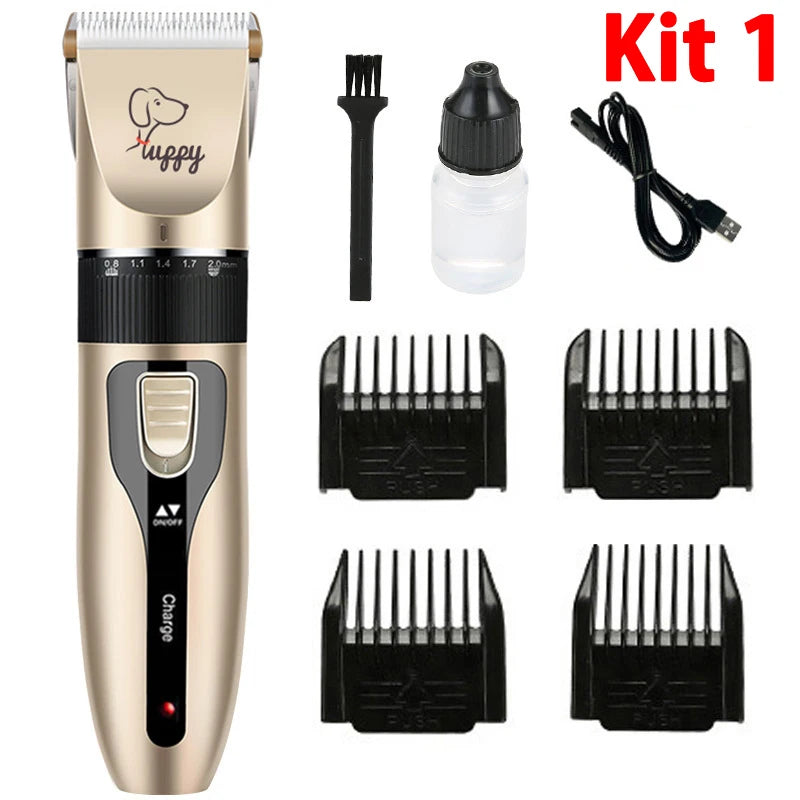 Professional Rechargeable Pet Grooming Clipper Kit for Dogs & Cats