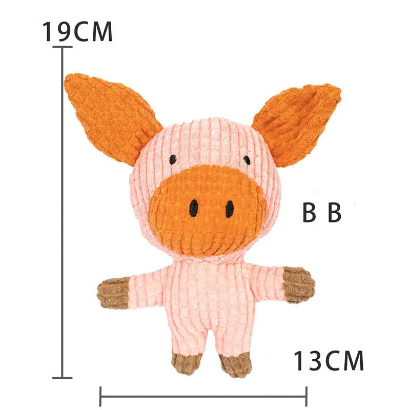 Jouet couineur interactif en peluche pour chien - Jouet à mâcher résistant en forme d'animal