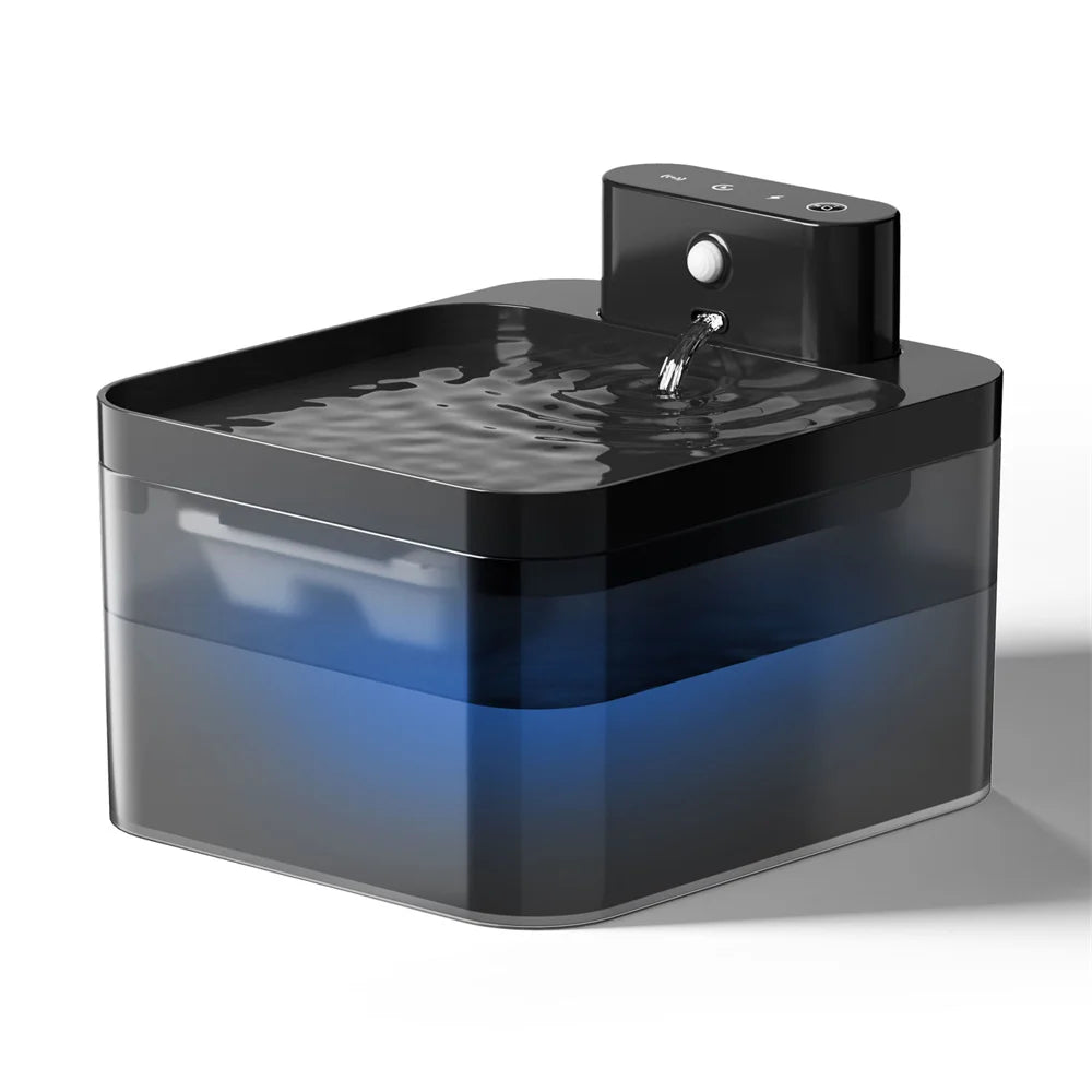 Fontaine à eau sans fil pour animaux de compagnie 2,2 L – Gamelle intelligente à induction pour chats et chiens avec filtre