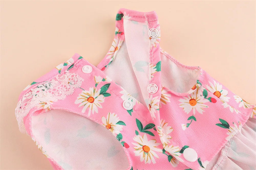 Princess Cooling Dress for Small Dogs & Cats with Leash Ring
