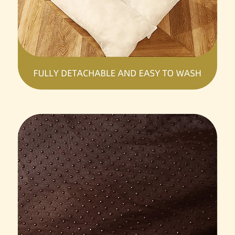 Fleece Dog Bed Mat with Detachable Cushion – Warm Washable Sleeping Pad for Small, Medium & Large Dogs