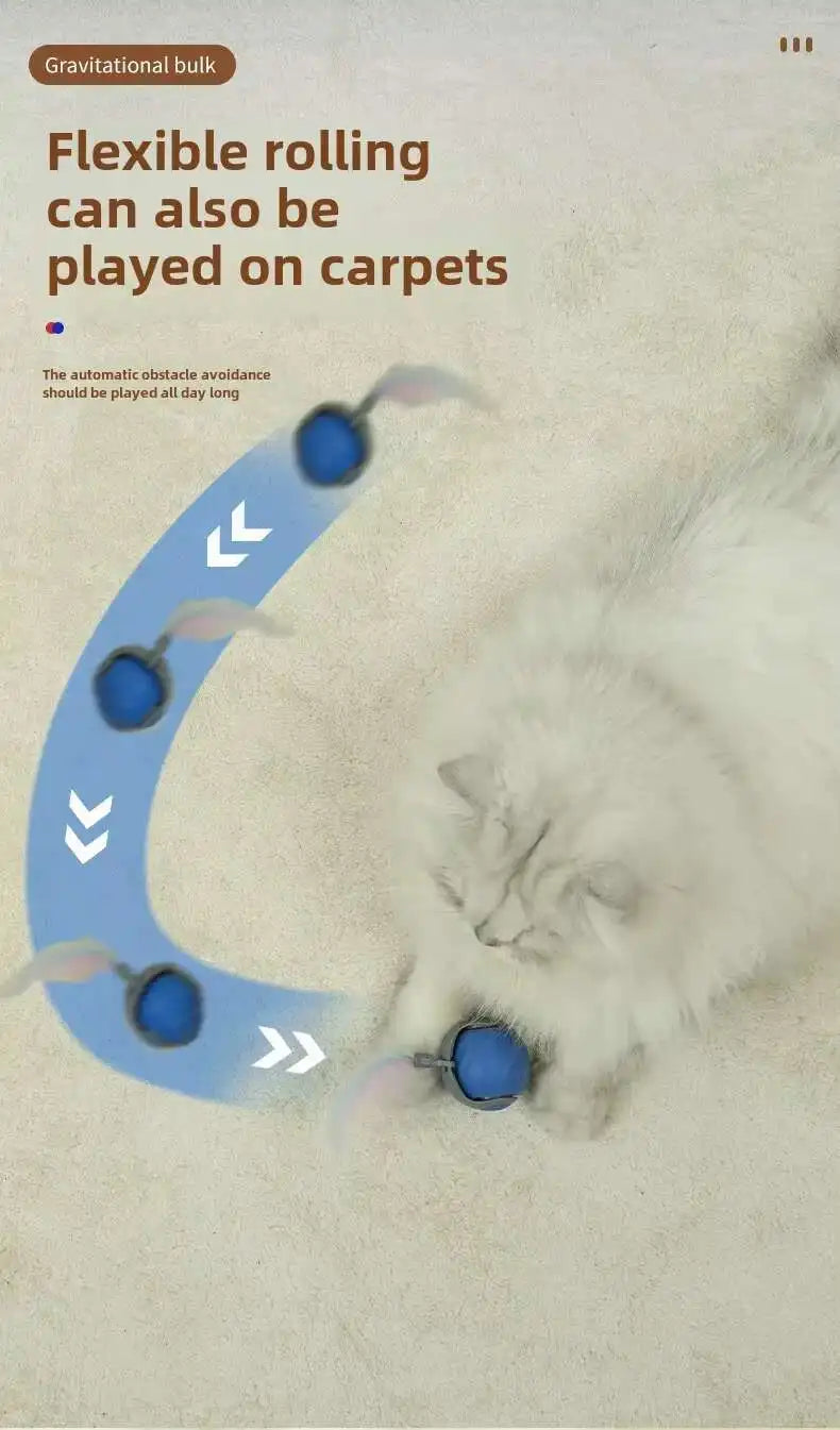Smart Touch & Motion Activated Rolling Ball Toy for Cats & Dogs