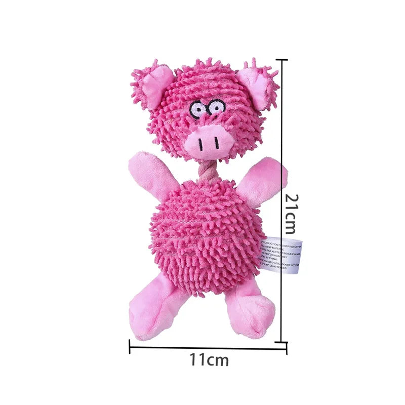 Plush Squeaky Dog Toy - Duck and Pig Characters