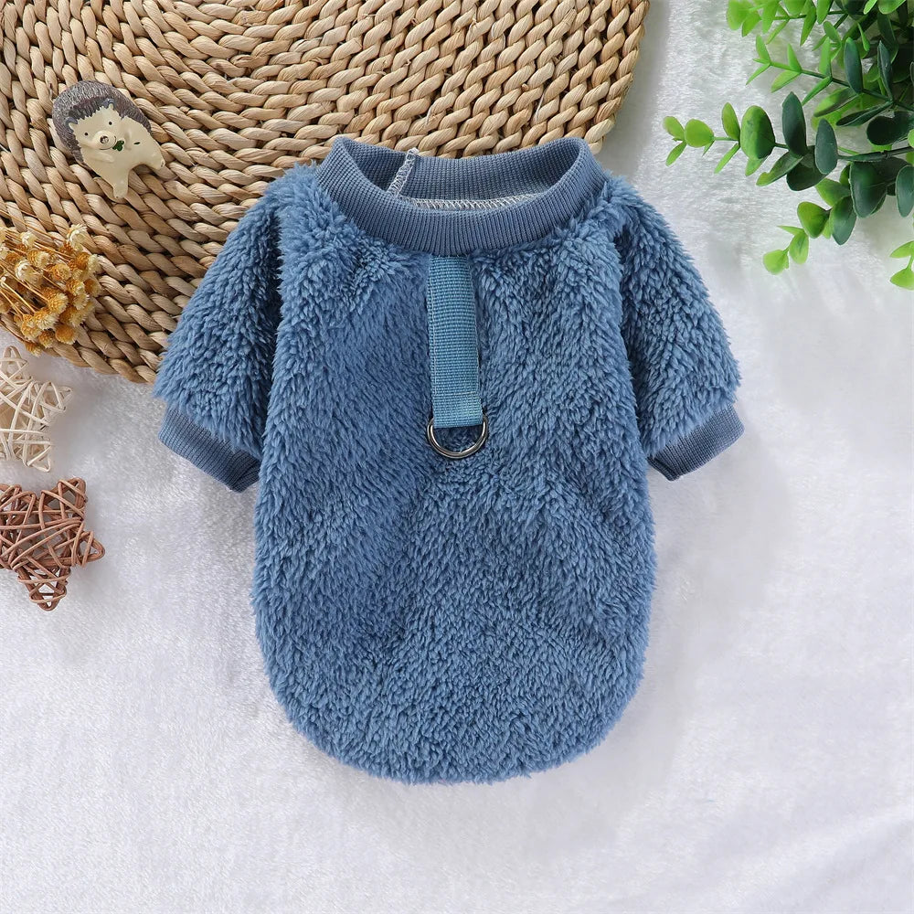 Plush Pet Sweatshirt for Cats & Small Dogs