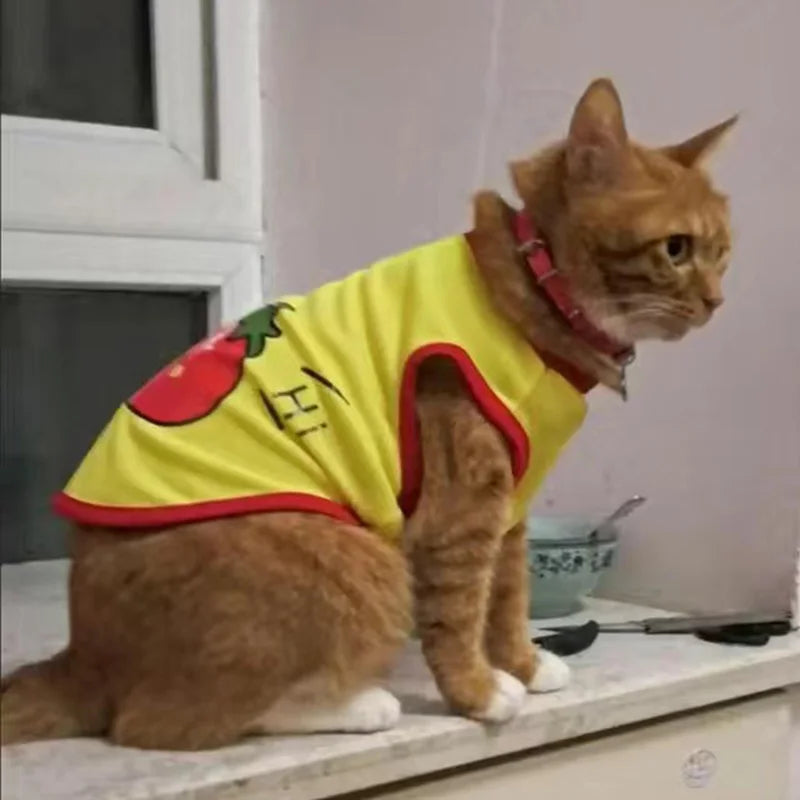 Cartoon Print Summer Vest for Cats & Small Dogs