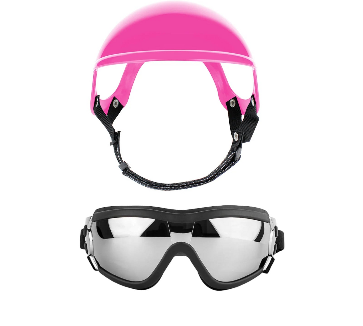 Ensemble lunettes et casque pour chien - Lunettes de soleil de protection UV pour grands chiens