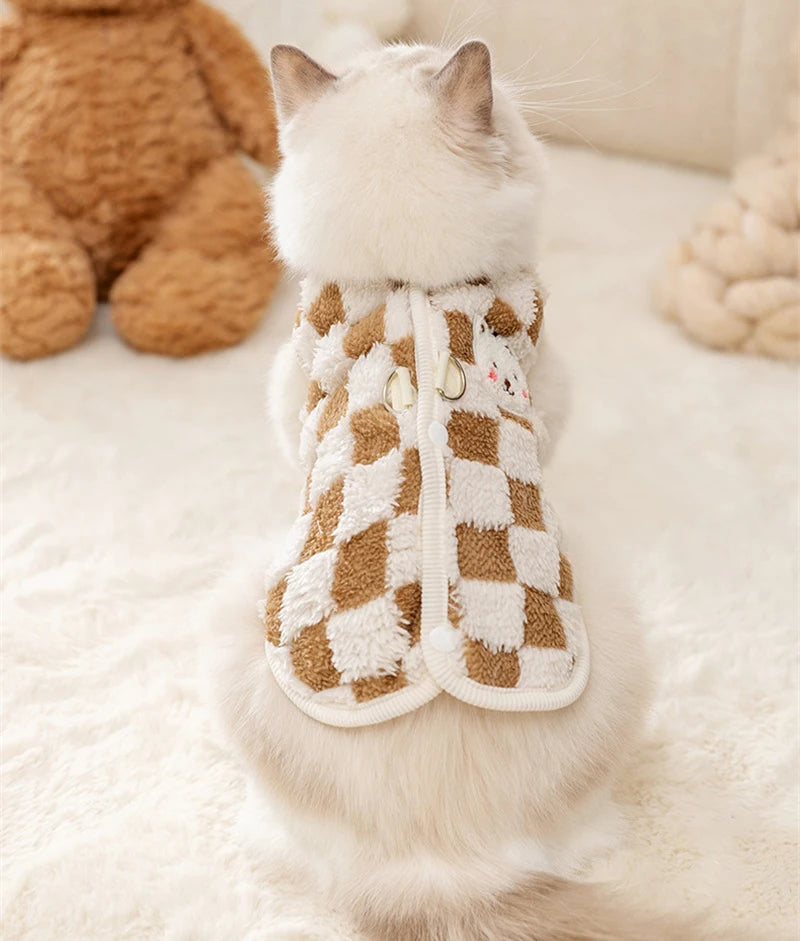 Fleece Button Jacket for Cats & Small Dogs