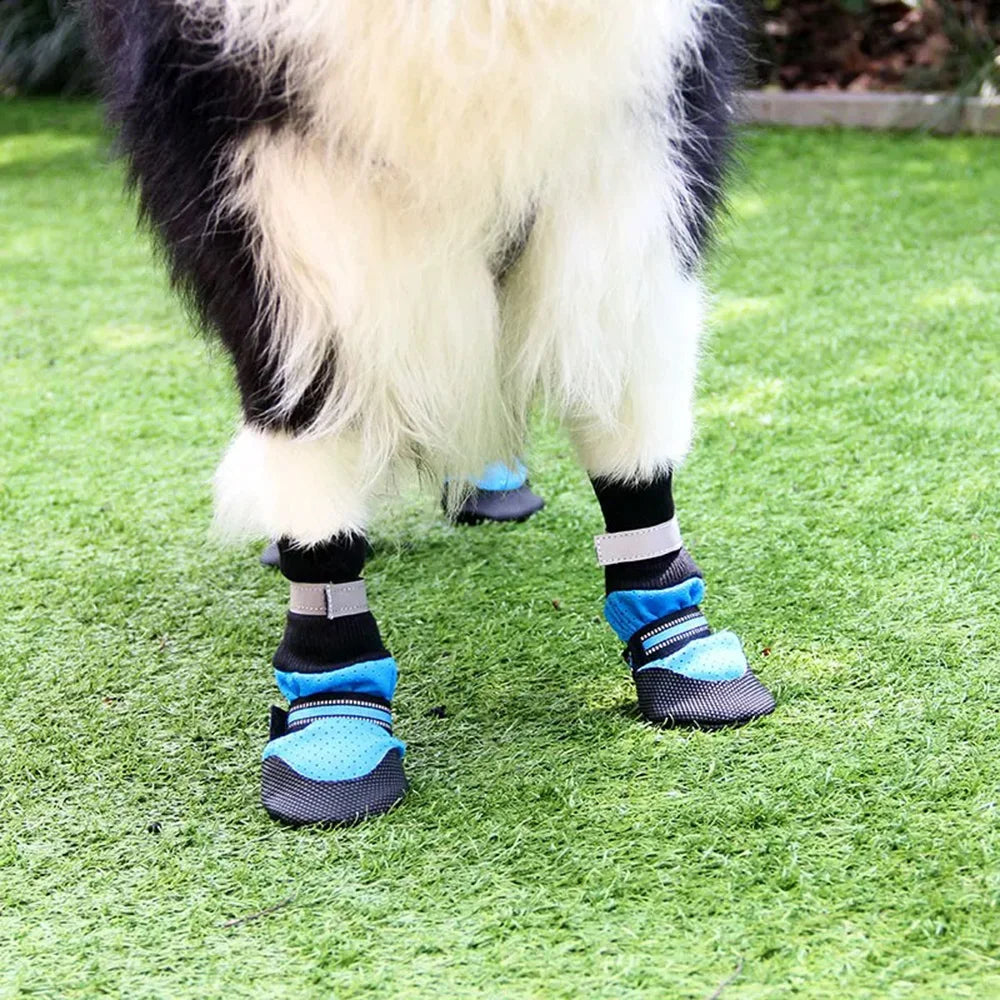 Reflective Dog Shoes with Breathable Mesh & Rubber Sole